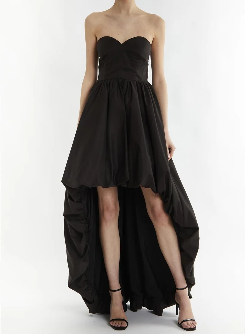 True Decadence Alexia Black Hi-Low Strapless Dress
