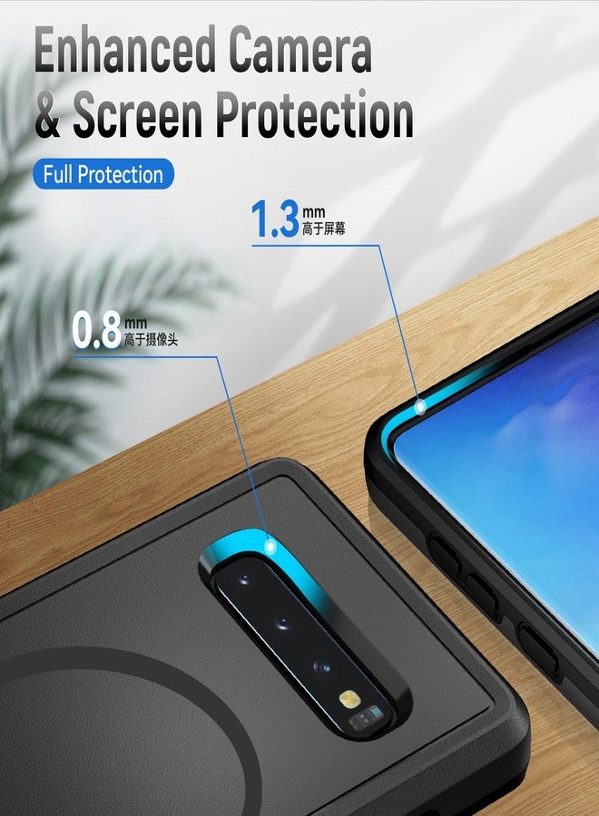 Teayoha for Samsung Galaxy S10 Plus Case,[Compatible with Magsafe] [Military Grade Drop Tested] Shockproof Magnetic Tough Rugged Protective Phone Case -6.4 inch (Black) - Image 4