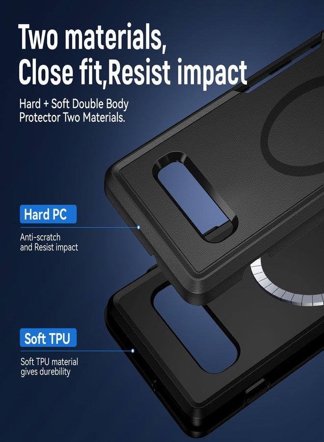 Teayoha for Samsung Galaxy S10 Plus Case,[Compatible with Magsafe] [Military Grade Drop Tested] Shockproof Magnetic Tough Rugged Protective Phone Case -6.4 inch (Black) - Image 3