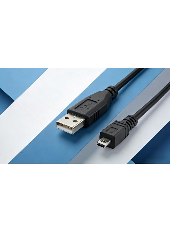 Wetco Black USB 2.0 A to 8-Pin Mini B Cable w/Ferrite - 1M/3ft for digital camera MP3 of Nikon/Fuji/Sony/Olympus/Panasonic - Image 2