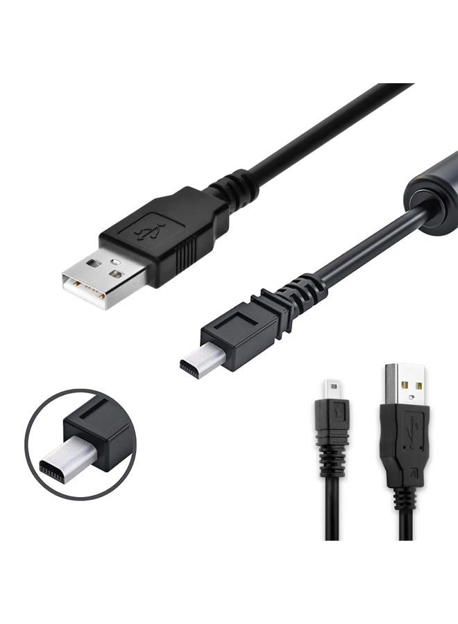 Wetco Black USB 2.0 A to 8-Pin Mini B Cable w/Ferrite - 1M/3ft for digital camera MP3 of Nikon/Fuji/Sony/Olympus/Panasonic - Image 1
