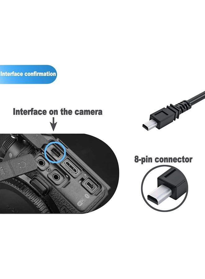 Wetco Black USB 2.0 A to 8-Pin Mini B Cable w/Ferrite - 1M/3ft for digital camera MP3 of Nikon/Fuji/Sony/Olympus/Panasonic - Image 4
