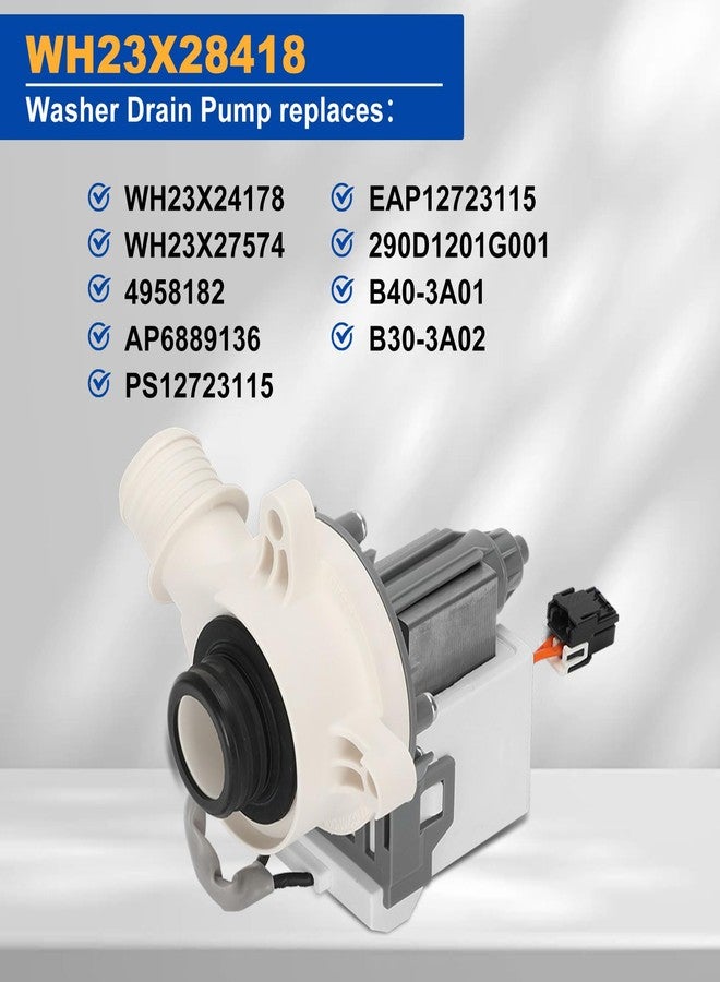 Yendse WH23X28418 for Hotpoint GE Washer Drain Pump Motor,290D1201G003 Washer Drain Pump, Drain Pump WH23X28418,B40-3A01 Drain Pump,WH23X24178,290D1201G001 Pump,290D1201G002 B30-3A02 Drain Pump - Image 5