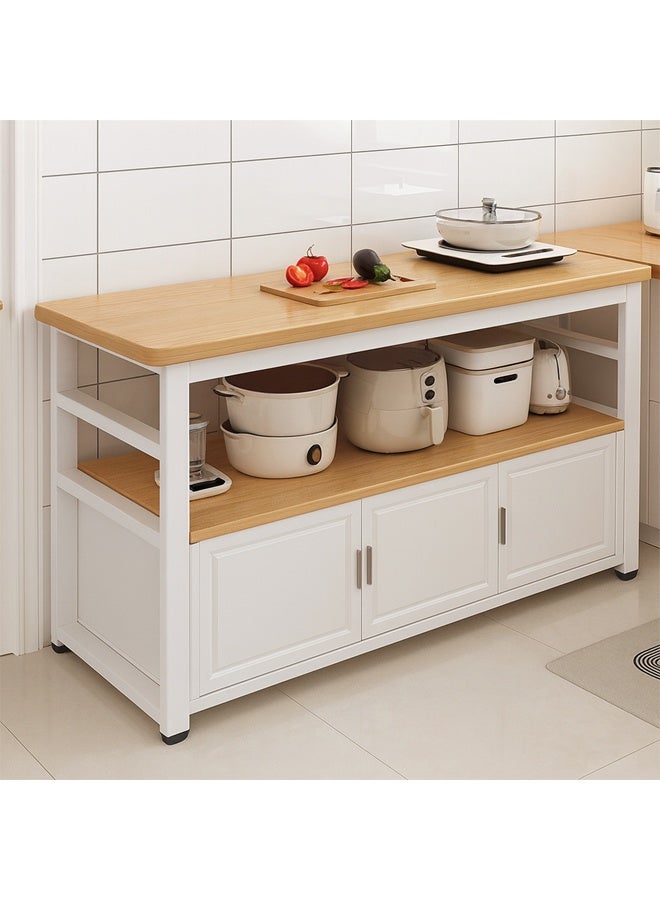 كيكي جزيرة تخزين المطبخ مع رف نبيذ، وبار قهوة، ورف ميكروويف للمنزل وغرفة الطعام - Image 1