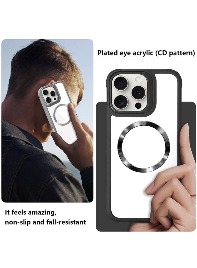 اس-توب جراب لهاتف iPhone 15 مطلي بنسيج CD MagSafe من الأكريليك الهجين TPU - Image 2