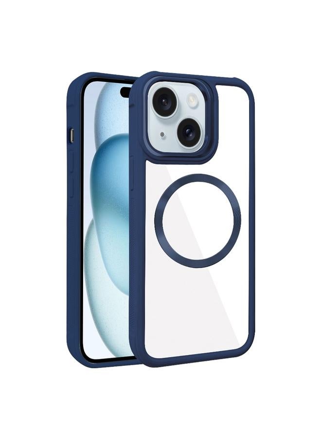 اس-توب جراب لهاتف iPhone 15 مطلي بنسيج CD MagSafe من الأكريليك الهجين TPU - Image 1