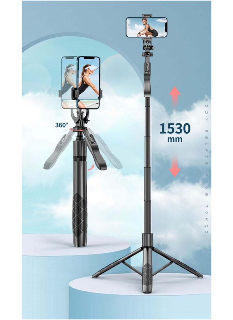 Generic Mobile Bluetooth selfie stick, landing live anti-shake retractable tripod, mobile phone stand, photo artifact  - Image 4