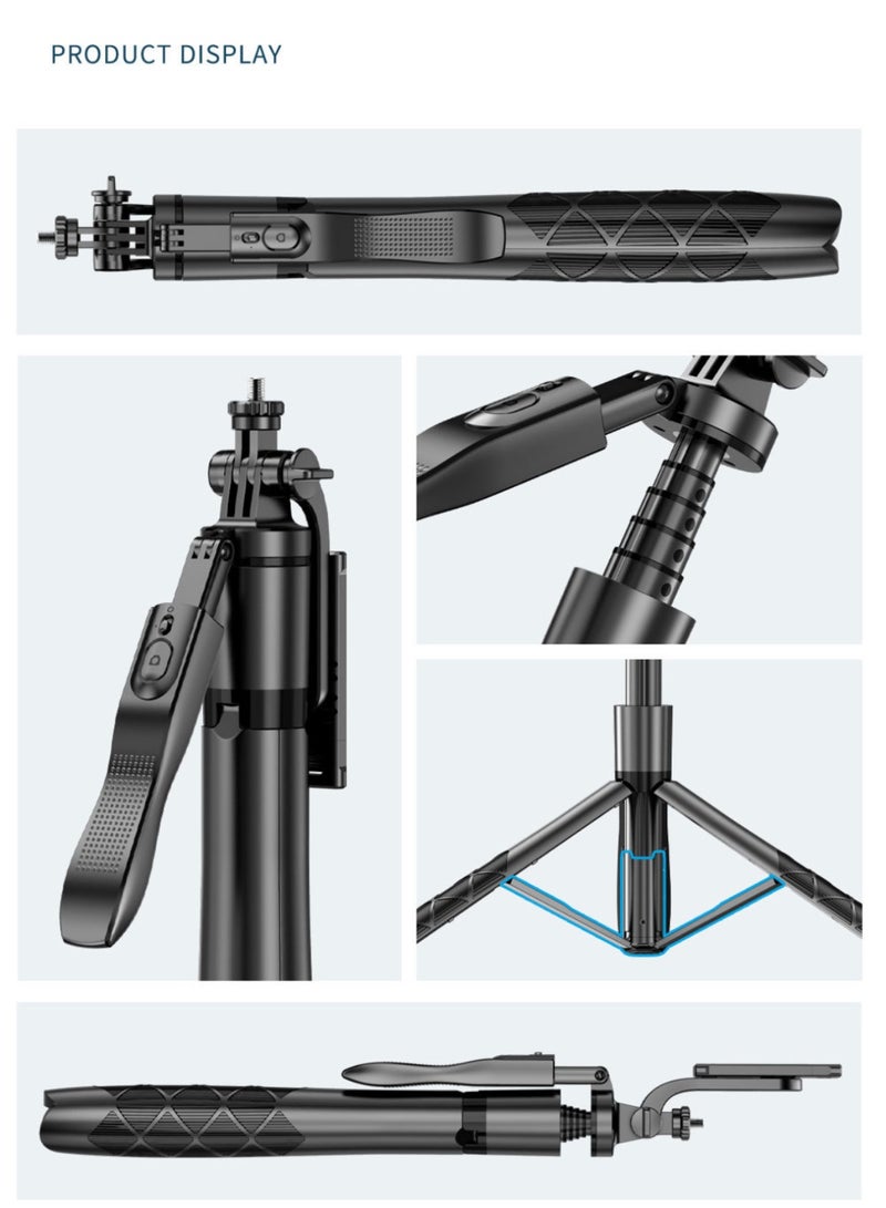 Mobile Bluetooth selfie stick, landing live anti-shake retractable tripod, mobile phone stand, photo artifact