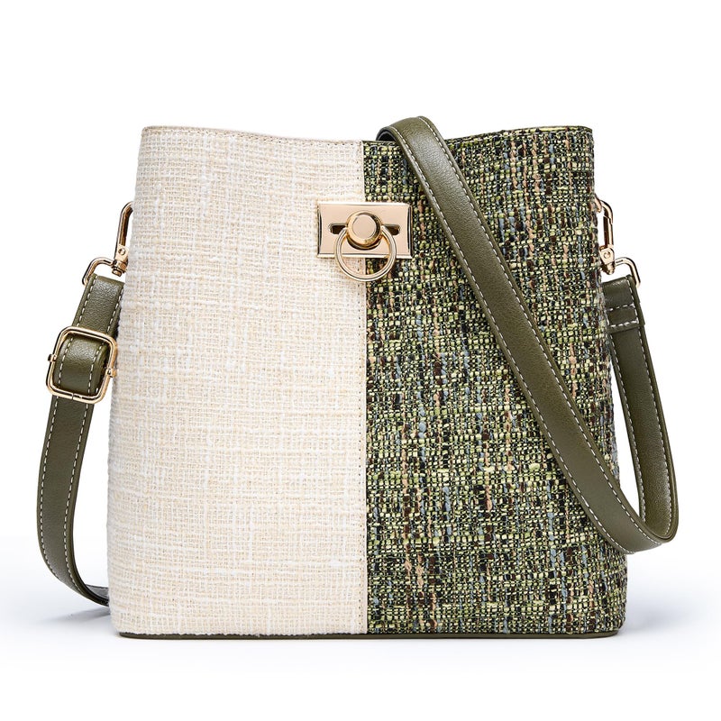 KALIDI FANCY FOREST KALIDI Crossbody Bag for Women Shoulder Tote Handbag PU Leather Bucket Bag Cross body Purse with Adjustable Strap, Multi Pockets - Image 1