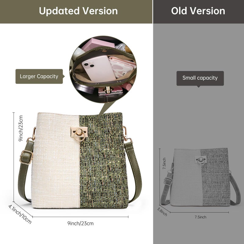 KALIDI FANCY FOREST KALIDI Crossbody Bag for Women Shoulder Tote Handbag PU Leather Bucket Bag Cross body Purse with Adjustable Strap, Multi Pockets - Image 4