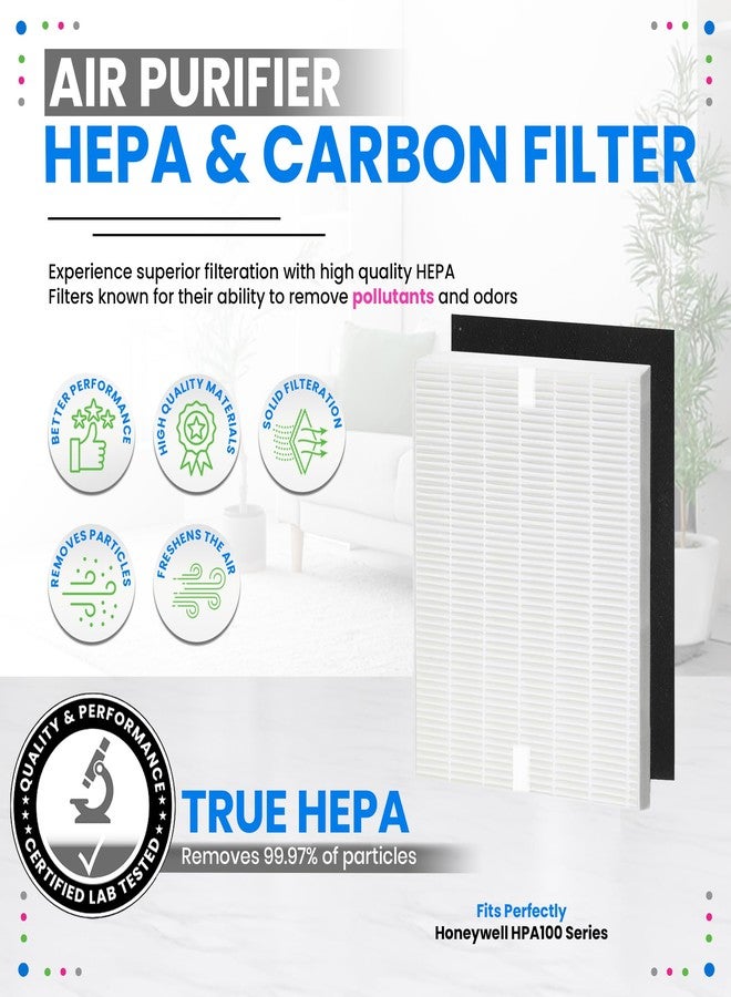 Bagean HPA100 Replacement Filter for Honeywell Air Purifier - Compatible with Honeywell R Filter Replacement - H13 True HEPA with Carbon Filters 99.98% of Particles & Purifies Air (2 HEPA + 8 Carbon) - Image 2