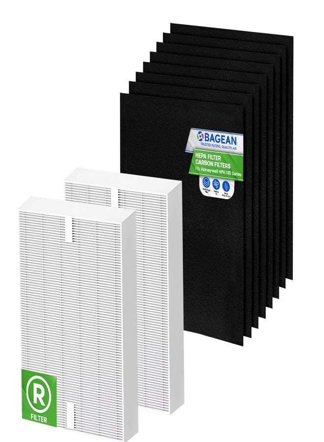 Bagean HPA100 Replacement Filter for Honeywell Air Purifier - Compatible with Honeywell R Filter Replacement - H13 True HEPA with Carbon Filters 99.98% of Particles & Purifies Air (2 HEPA + 8 Carbon) - Image 1