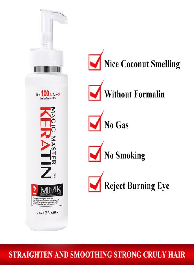 Magic Master Keratin Brazilian Keratin Hair Treatment,Magic Master Keratin 300ml Long Lasting Free Formalin Without Strong Smelling and Smoking Straighten Smooth Normal Curly Hair - Image 2