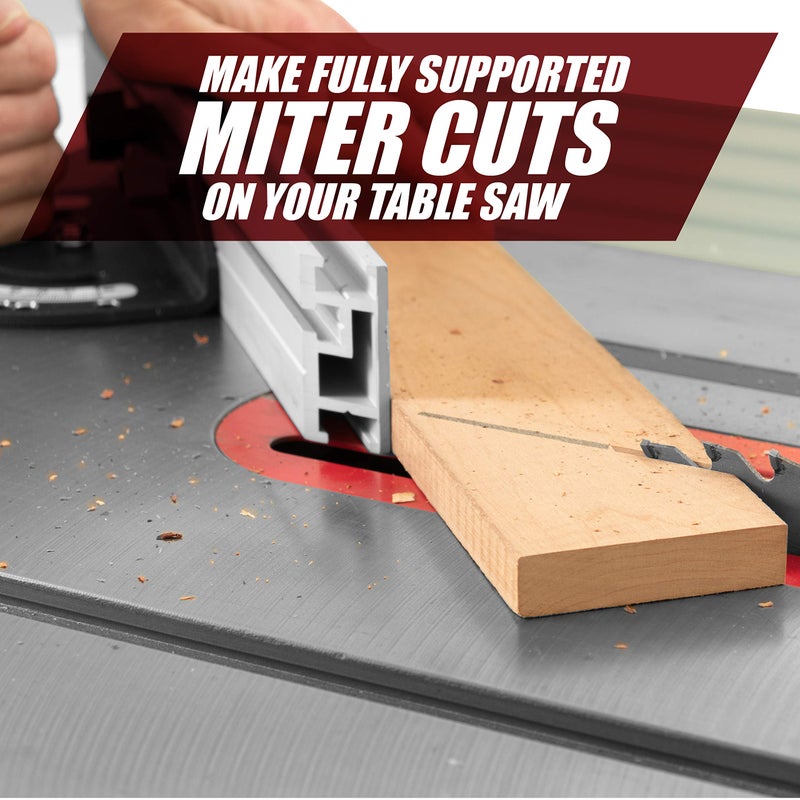 Fulton Woodworking Tools Fulton Universal Aluminum Miter Gauge Fence with an Aluminum Flip Stop 17â€ Left Reading Tape 17â€ Right Reading Tape - Image 3