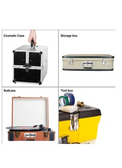 KASTWAVE 2pcs Stainless Spring Folding Handle, with Rubber Grip Metal Lifting Box Handle Heavy Duty, Tool Box Handles, Chest Ring Pull Handle, Stainless Stee, for Toolbox Replacement, Storage Boxes  - Image 3