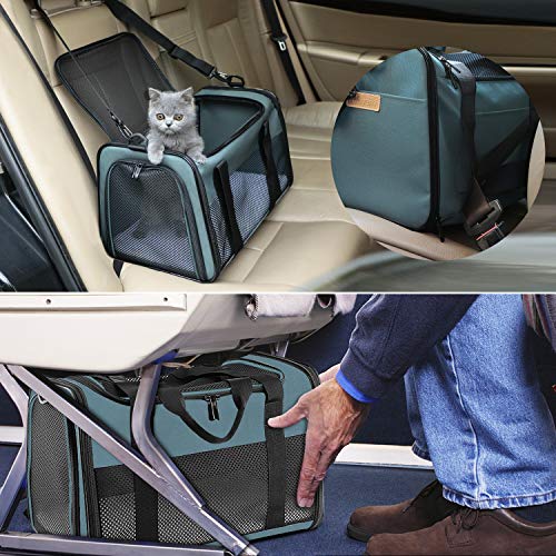 Akinerri Cat Carrier - Portable Foldable Dog Pet Carrier, Soft-Sided Pet Bag up to 15 Lbs, Airline Approved Travel Puppy Carrier - Image 5