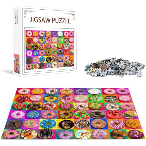 Nattork Jigsaw Puzzles 500 Pieces for Adults, Families (Donuts) Pieces Fit Together Perfectly - Image 5