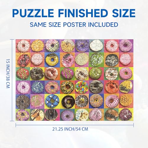 Nattork Jigsaw Puzzles 500 Pieces for Adults, Families (Donuts) Pieces Fit Together Perfectly - Image 3