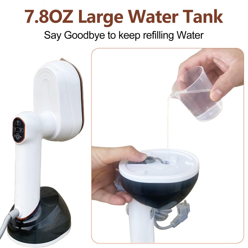 Yokgrass 2 in 1 Steamer & Iron,1200W Portable Travel Garment Steamer for Clothes, 7.8OZ Large Tank, Handheld Wrinkle Remover, 25S Fast Heat-up, Quick Wrinkle Remover, Compact Size for Travel - Image 5