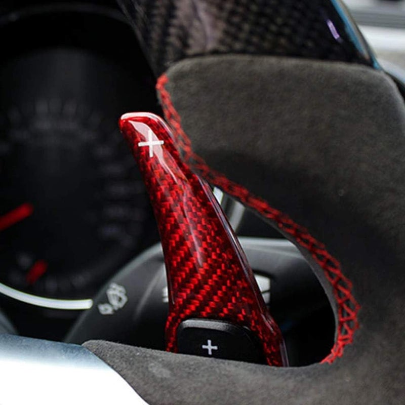 iJDMTOY Red Carbon Fiber Paddle Shifter Extensions for Chevy Corvette and Camaro - Image 5