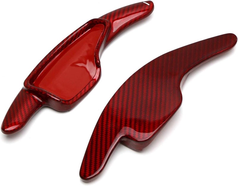 iJDMTOY Red Carbon Fiber Paddle Shifter Extensions for Chevy Corvette and Camaro - Image 2