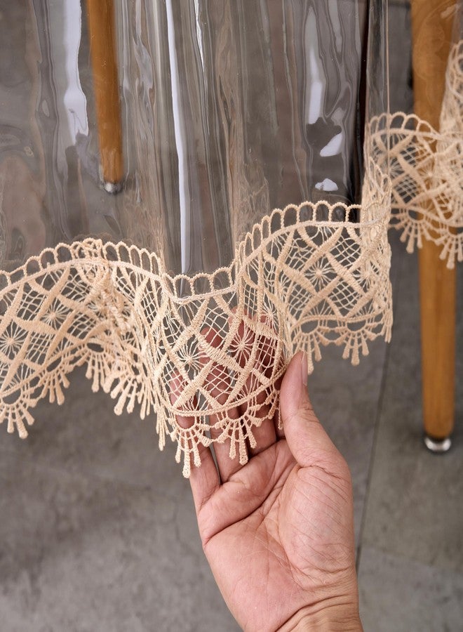 Pioggia غطاء طاولة شفاف من الفينيل، مقاوم للماء والزيوت، مصنوع من مادة PVC، غطاء طاولة شفاف (قطر 90 بوصة) - Image 4