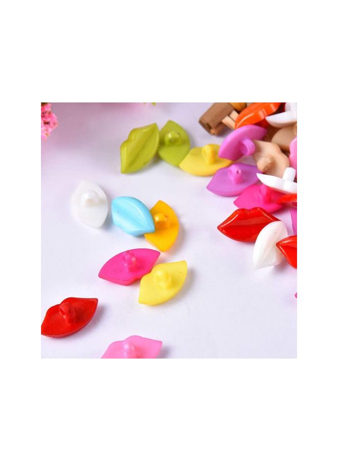 klarako 100pcs Plastic Buttons Multicolor Lip Shaped Buttons Decorative Buttons Sew on Buttons for DIY Sewing Crafting Clothing (Random Color) - Image 5