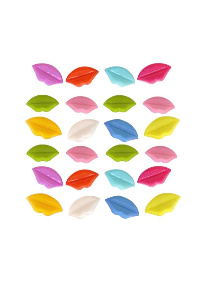 klarako 100pcs Plastic Buttons Multicolor Lip Shaped Buttons Decorative Buttons Sew on Buttons for DIY Sewing Crafting Clothing (Random Color) - Image 1