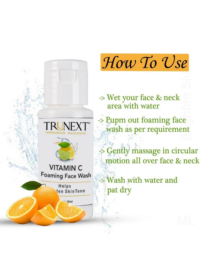 TRUNEXT Vitamin C Facewash for Oily Skin Women & Men Facewash for Dry Skin Face All Skin Face Wash 20 ml (Pack Of 1) - Image 2