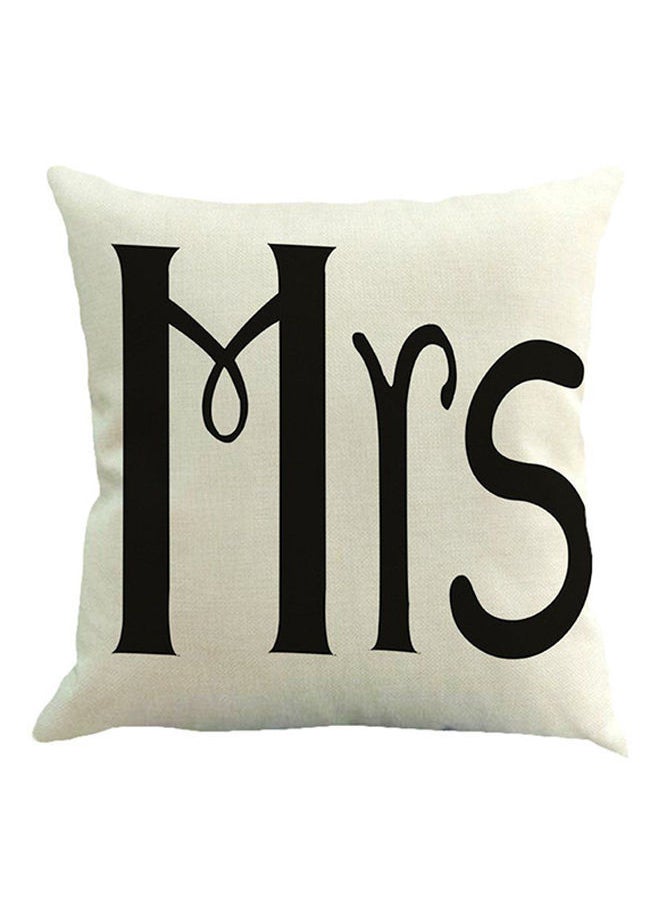 NIBEMINENT Romantic Letter Printed Pillow Case Black/White  - Image 1