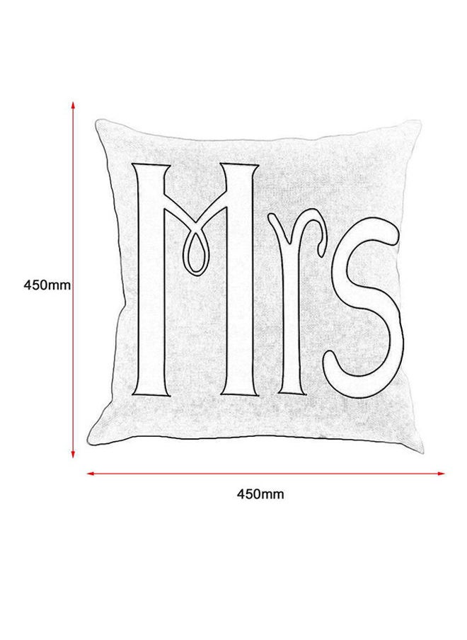 NIBEMINENT Romantic Letter Printed Pillow Case Black/White  - Image 2