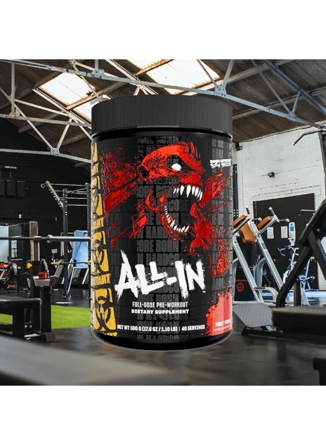 Mutant Madness All-In - Full-Dose Pre-Workout Furit Punch 500G