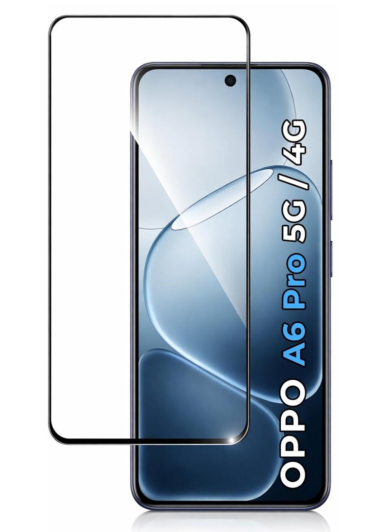 شاشة حماية من الزجاج مقوى 9H ESD Anti Static برميم مضادة للصدمات بحافة سوداء متوافقة مع موبايل اوبو A6 برو - Image 1