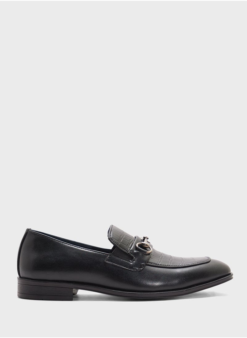 Robert Wood Croc Emboss Formal Slip Ons  - Image 1