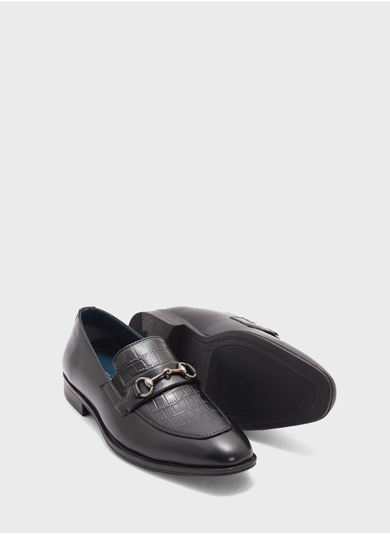 Robert Wood Croc Emboss Formal Slip Ons  - Image 3