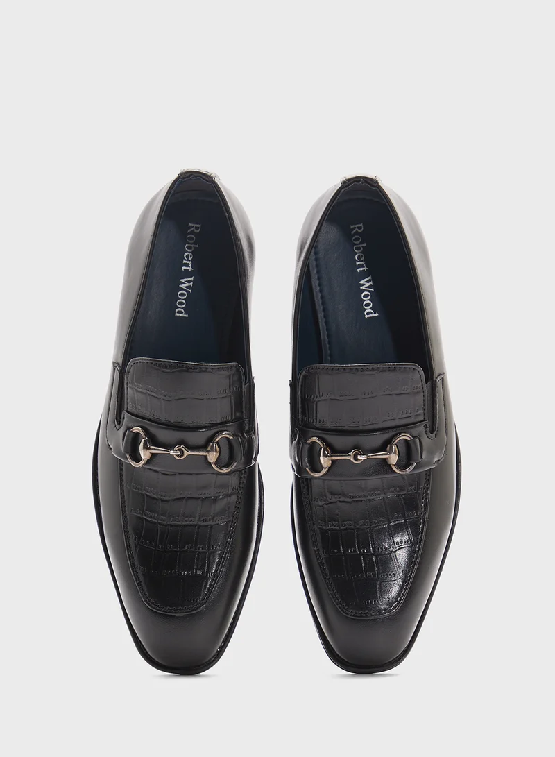 Robert Wood Croc Emboss Formal Slip Ons
