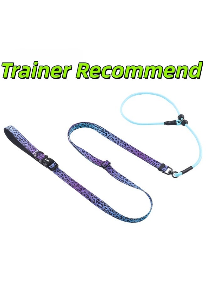 كيوكيو بيتس رصاص كلب تدريب قابل للتعديل، مشبك أمان محدد لمنع الهروب والاختناق، رصاص تدريب عاكس مع 360 درجة مضادة للتشابك الدوارة، رصاص الخصر حر اليدين - Image 1