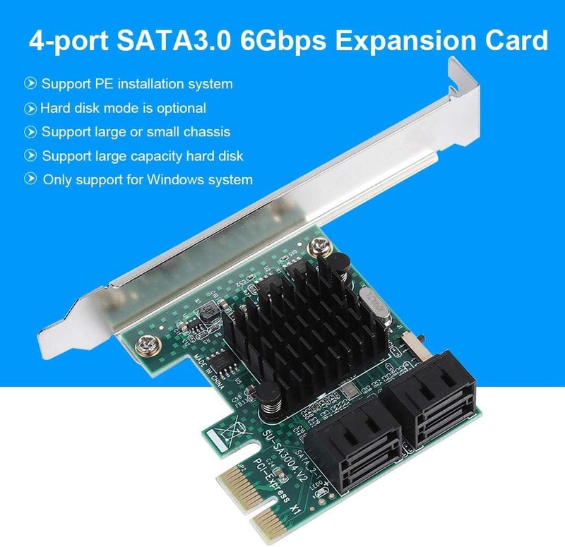 Cuifati PCIE to SATA Adapter,PCIE to SATA 3.0 Expansion Card,4-Port PCIE to SATA 3.0 Expansion Controller Card Adapter 6G,SATA Controller Expansion Card with SATA3.0 Interface - Image 5