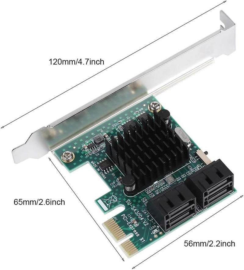 Cuifati PCIE to SATA Adapter,PCIE to SATA 3.0 Expansion Card,4-Port PCIE to SATA 3.0 Expansion Controller Card Adapter 6G,SATA Controller Expansion Card with SATA3.0 Interface - Image 2