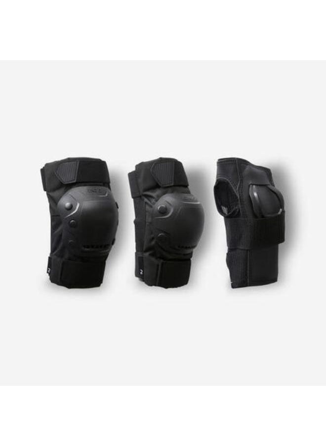 OXELO Adult 2 x 3-Piece Inline Skate Protection Set Fit500 - Black  - Image 1