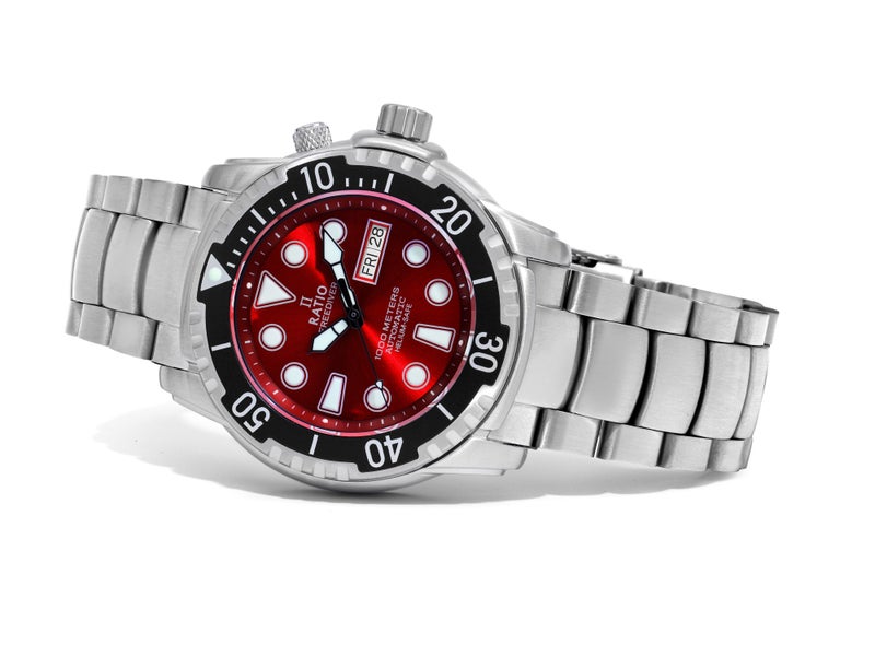 Ratio Free Diver Automatic Diver's 1068HA96-34VA-RED 1000M Men's Watch - Image 4