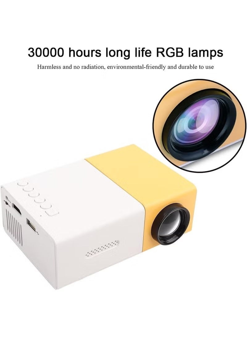 تي ن م بضائع من الدرجة الأولى جهاز عرض (بروجيكتور) LED صغير ومحمول، يدعم دقة 1080P HD، يوفر شاشة عرض بحجم 80 بوصة، مناسب للمسرح المنزلي والوسائط المتعددة، ويأتي مع جهاز تحكم عن بُعد. - Image 4