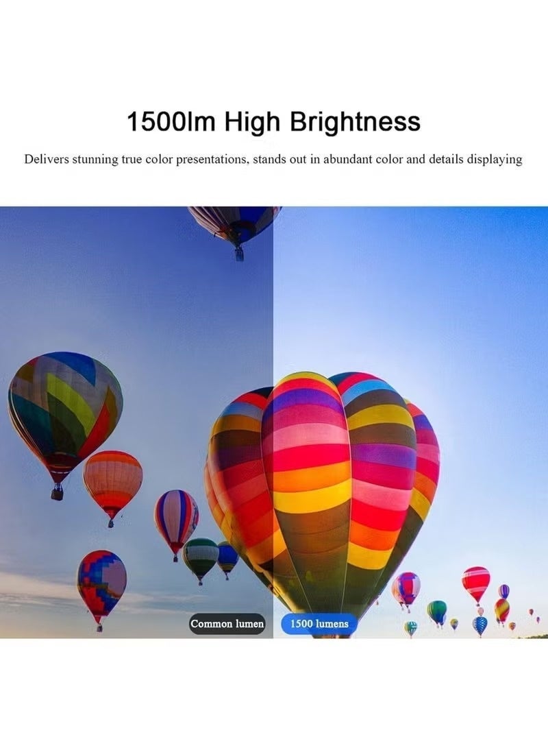 تي ن م بضائع من الدرجة الأولى جهاز عرض (بروجيكتور) LED صغير ومحمول، يدعم دقة 1080P HD، يوفر شاشة عرض بحجم 80 بوصة، مناسب للمسرح المنزلي والوسائط المتعددة، ويأتي مع جهاز تحكم عن بُعد. - Image 5