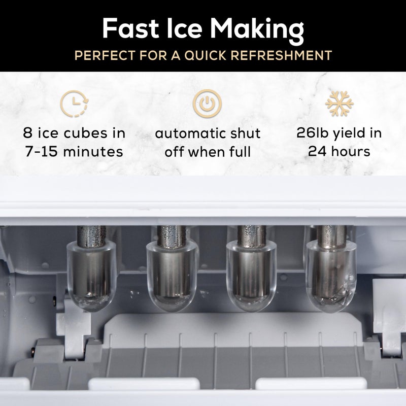 Igloo Automatic Self-Cleaning Portable Electric Countertop Ice Maker Machine with Handle, 26 Pounds in 24 Hours, 9 Ice Cubes Ready in 7 Minutes, with Ice Scoop and Basket - Image 3