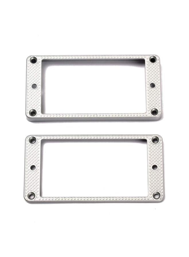 Generic 1 pair Pickup Rings for Humbucker Metal Pickups Cover Frame Flat Top for Electric LP Guitar (Silver)
