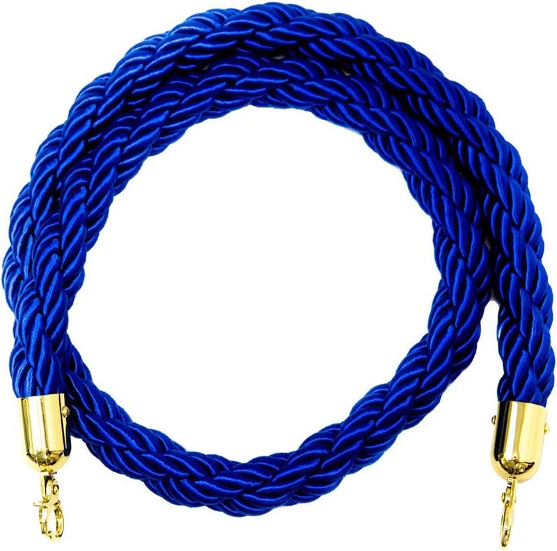 klarakoBarrier Rope Crowd Control Stanchion Queue Rope with Hooks, 5ft/7ft/10ft, 6 Colors Available klarakoBlue, 3m - Image 2