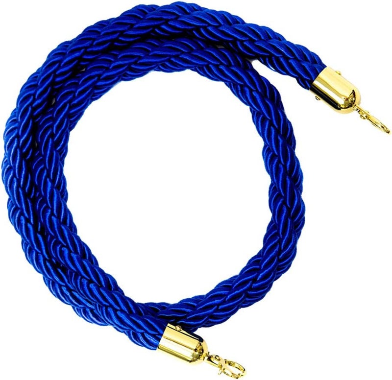 klarakoBarrier Rope Crowd Control Stanchion Queue Rope with Hooks, 5ft/7ft/10ft, 6 Colors Available klarakoBlue, 3m - Image 4