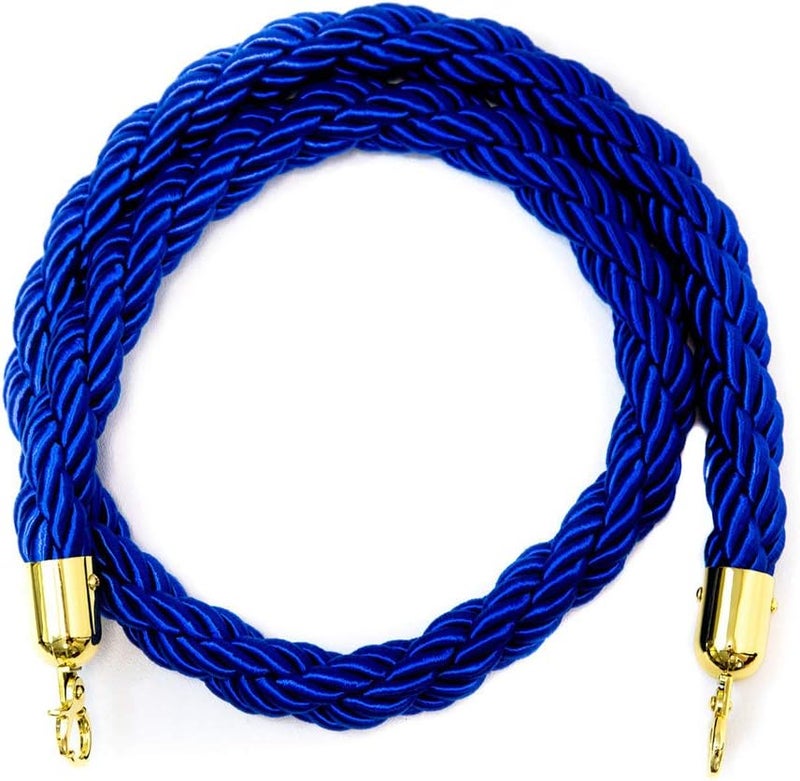 klarakoBarrier Rope Crowd Control Stanchion Queue Rope with Hooks, 5ft/7ft/10ft, 6 Colors Available klarakoBlue, 3m - Image 3