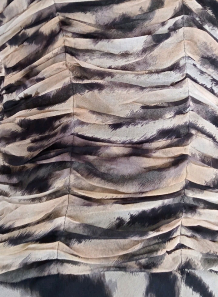 Women strapless chiffon tiger long dress soiree party events  - Image 3