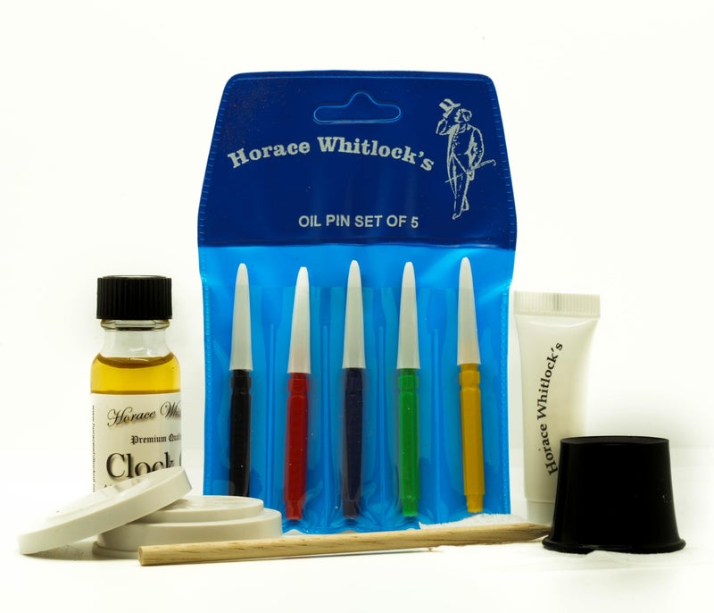 Horace Whitlock's Horace Whitlocks Clock Oil Kit This kit Comes Complete to Clean and Oil Any Mechanical Clock Including a downloadable Easy to Follow Step by Step Instructions 